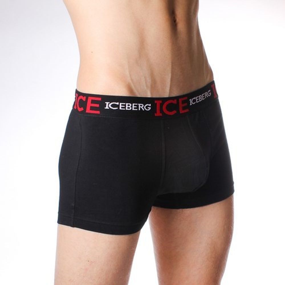 Мужские трусы боксеры ICEBERG черные.