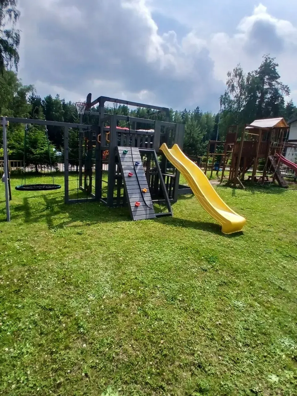 Детская площадка Савушка КУБ-5 (Серый) с подушками