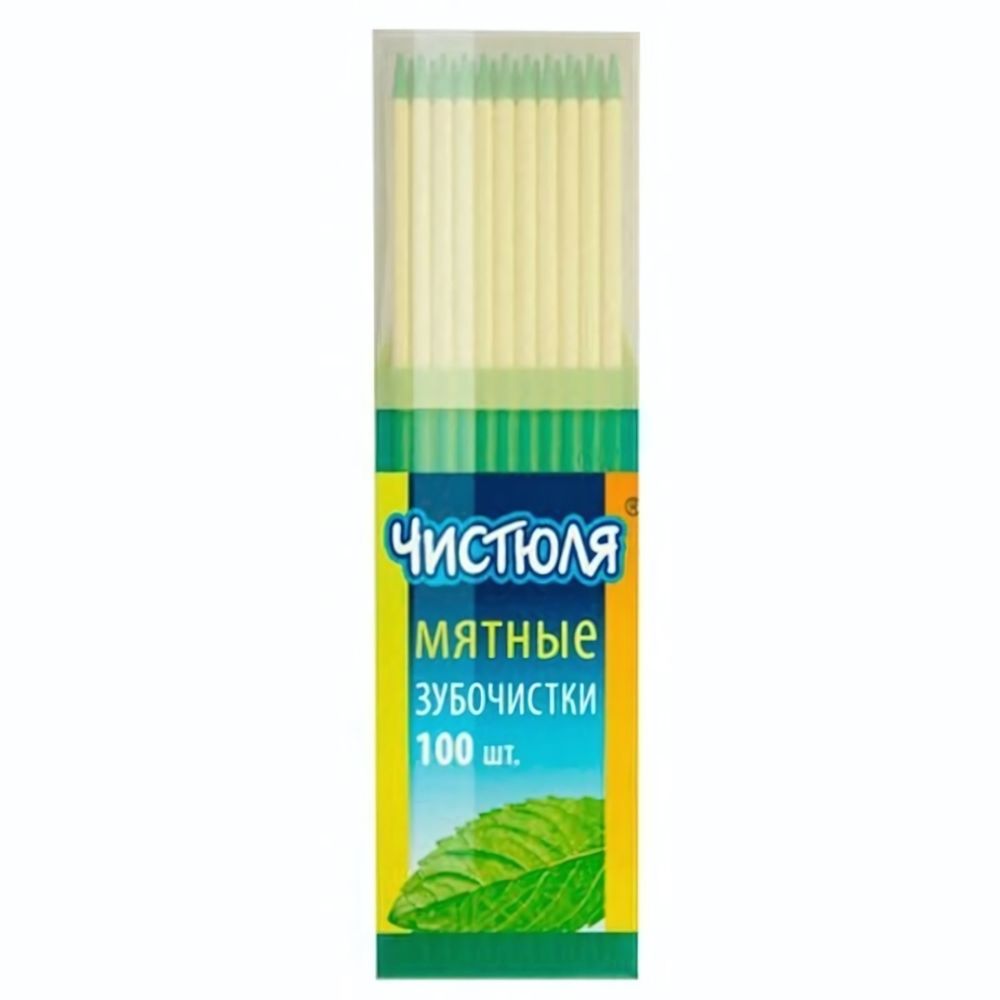 Зубочистки ЧИСТЮЛЯ мятные 100 шт.