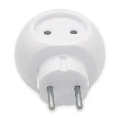 Тройник электрический, сетевой разветвитель, 3 розетки 250В 6А, белый, круглый