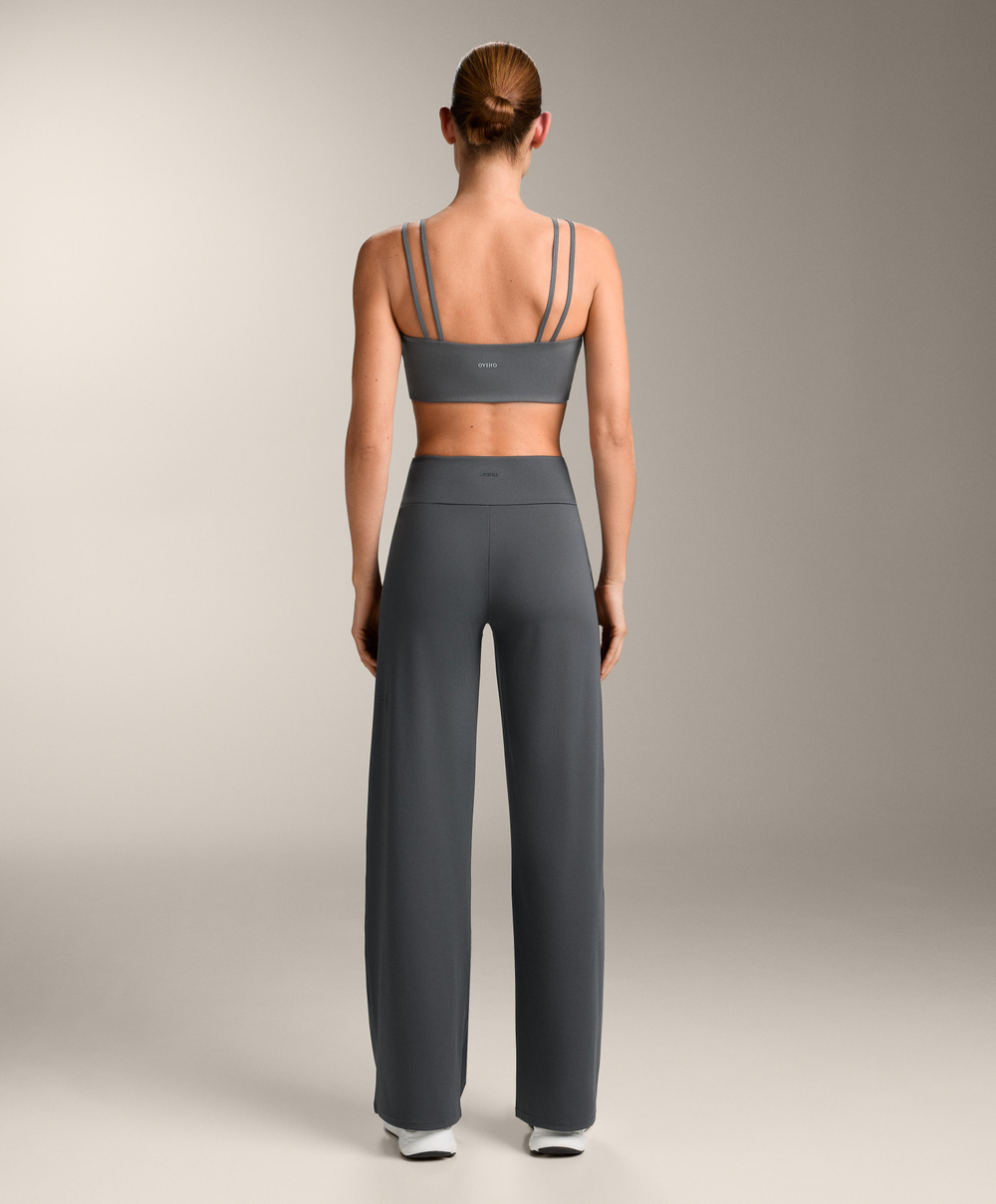 OYSHO Брюки прямого кроя Comfortlux с высокой посадкой, асфальтовый