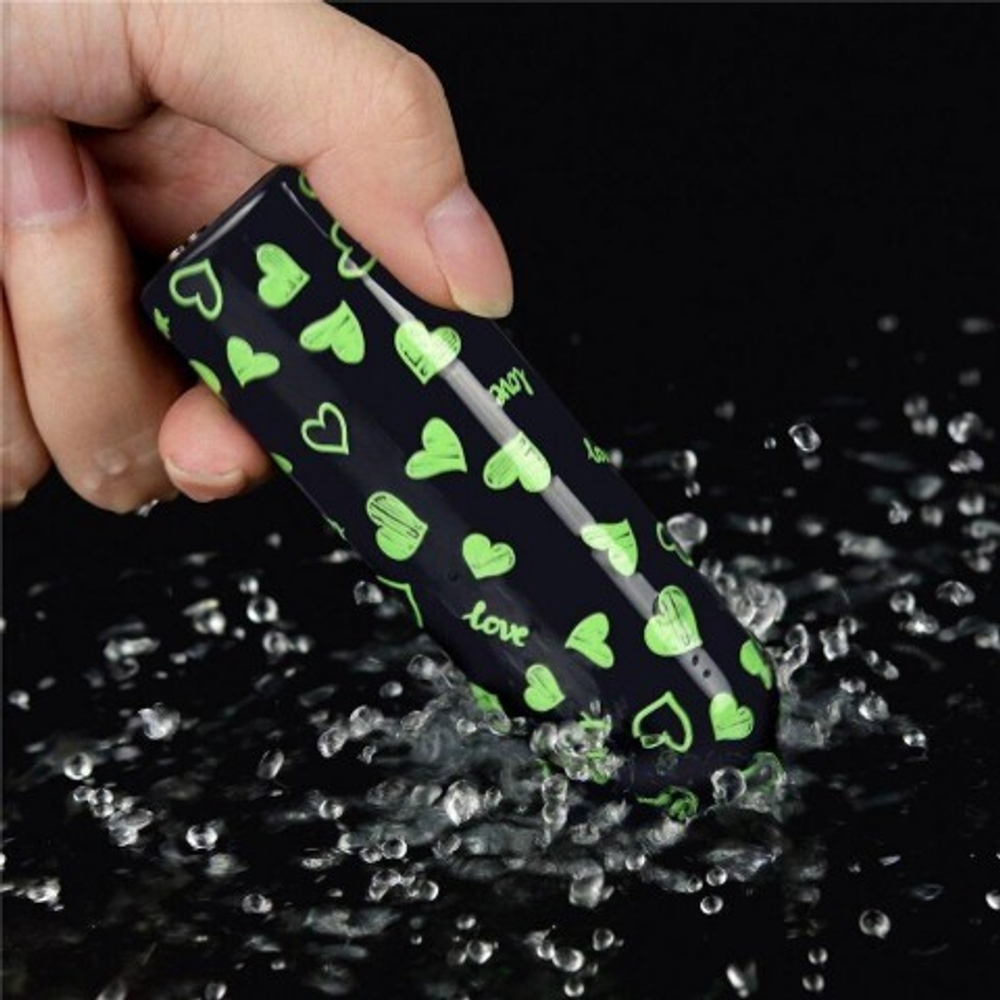 Мини-вибратор "Heart " (8,5*2,7 см.) светится в темноте