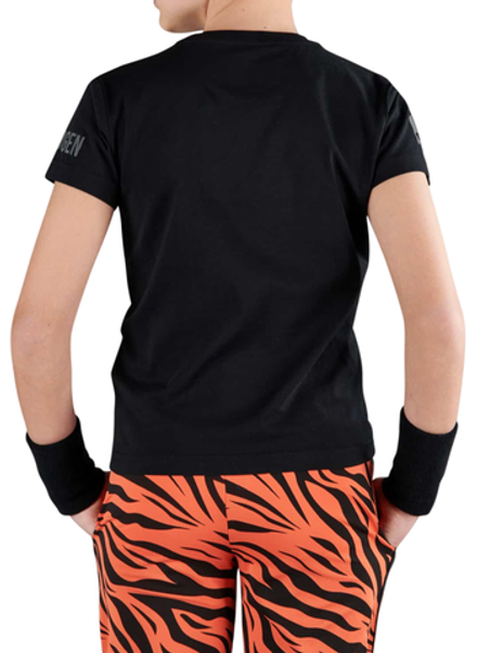 Детская теннисная футболка Hydrogen Tennis Court Cotton T-Shirt - black/orange tiger