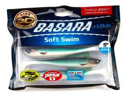 Виброхвост LUCKY JOHN Basara Soft Swim 3D, 5.0in (127 мм), цвет PG07, 4 шт.