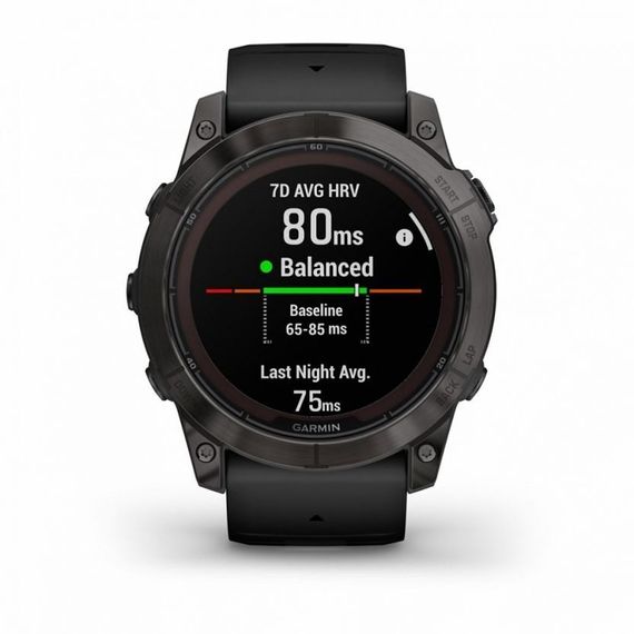 Garmin Fenix 7X Pro Sapphire Solar — титановый корпус с DLC и черный ремешок