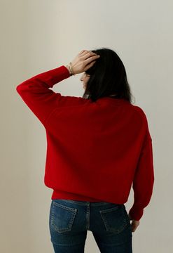 Джемпер Л.Т., 100% шерсть ягнёнка, цвет марсельеза.