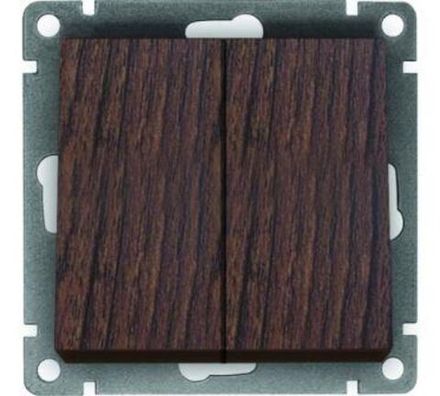 Выключатель двухклавишный "UNIVersal" серия "Афина ", с/у, 10А, 220В, венге (еврослот) (HU2311)