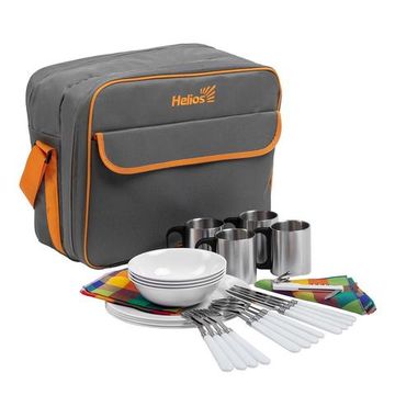 Набор для пикника Helios на 4 персоны серый HS-425(4)G