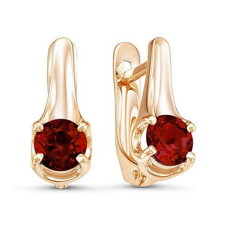Серьги из золота с гранатами