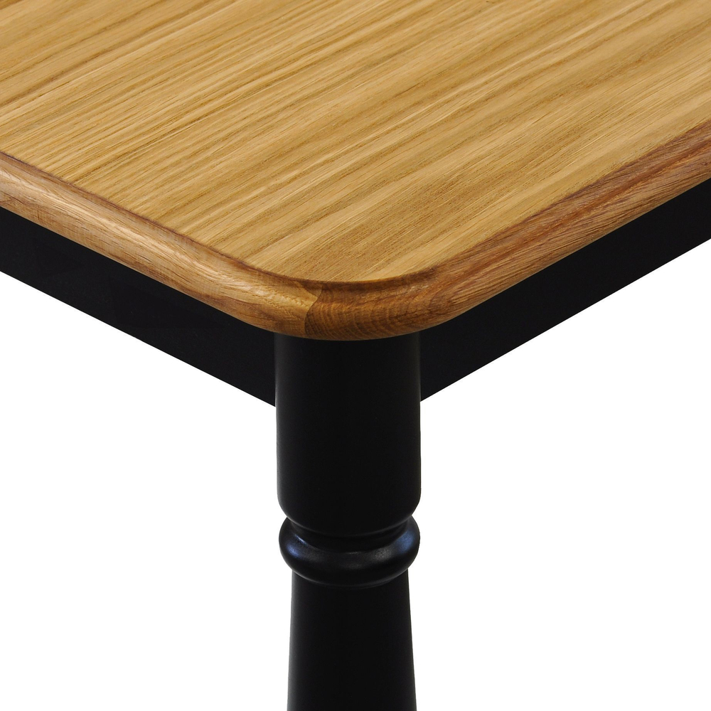 Стол обеденный 130х80 см из массива березы, черный