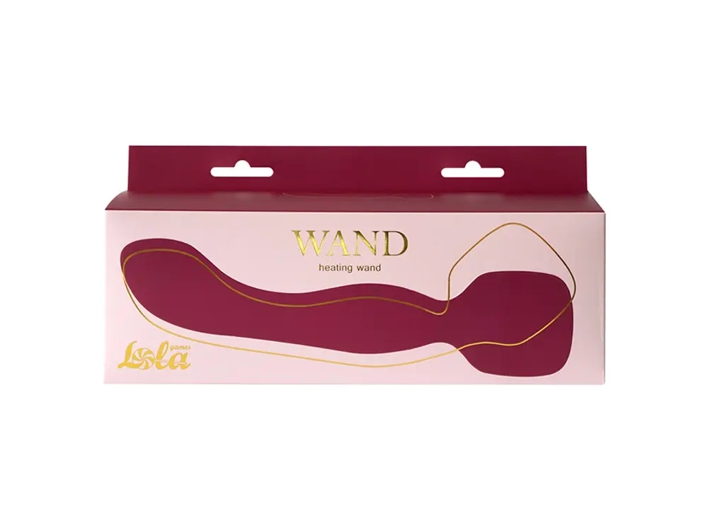Красный двусторонний вибромассажер Heating Wand с нагревом - 22 см.