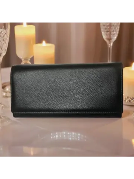 Кошелек натуральная кожа черный