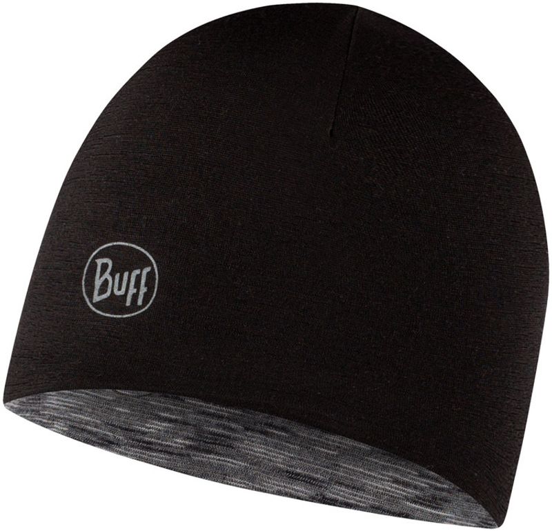 Тонкая шерстяная шапка детская Buff Hat Wool Iightweight Reversible Black-Graphite Multistripes Фото 2