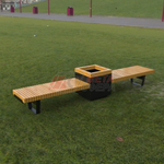 Лавка Rail Road 02 двойная с высоким вазоном