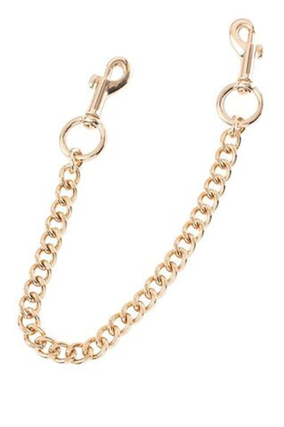 Черные оковы PREMIUM ANKLE CUFFS WITH CHAIN с золотистой цепочкой (Цвет: черный с золотистым)