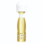 Золотистый жезловый мини-вибратор с кристаллами Mini Massager Gold Edition (Цвет: золотистый)