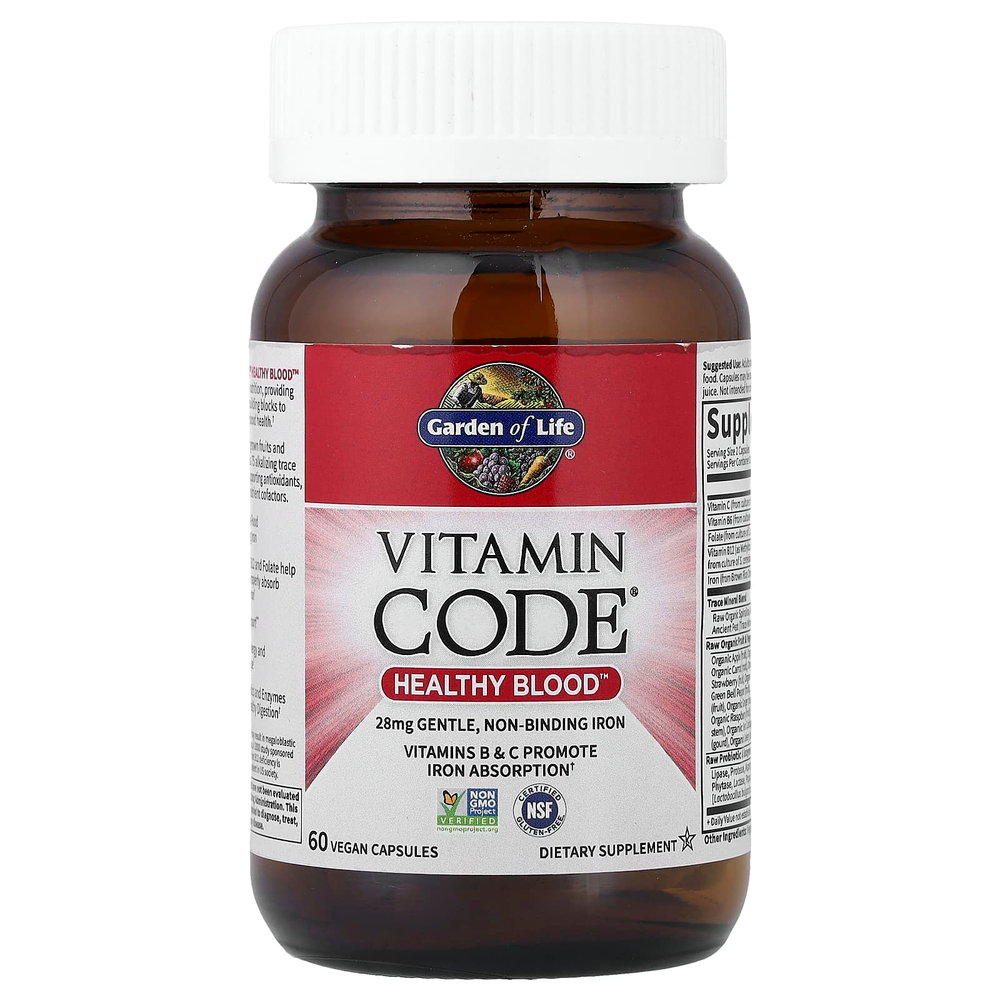 Garden of Life, Vitamin Code®, Healthy Blood™, 60 веганских капсул