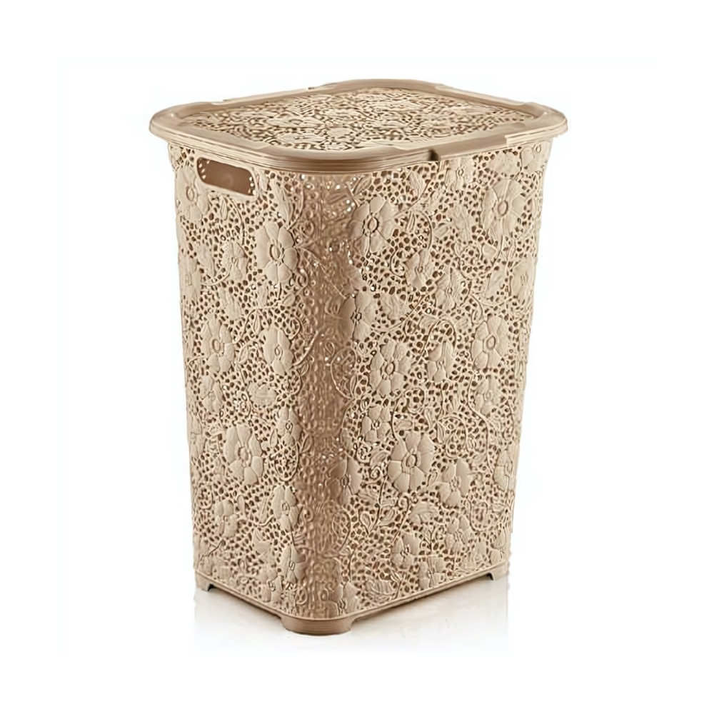 Корзина для белья Ажурная 50 лт бежевый