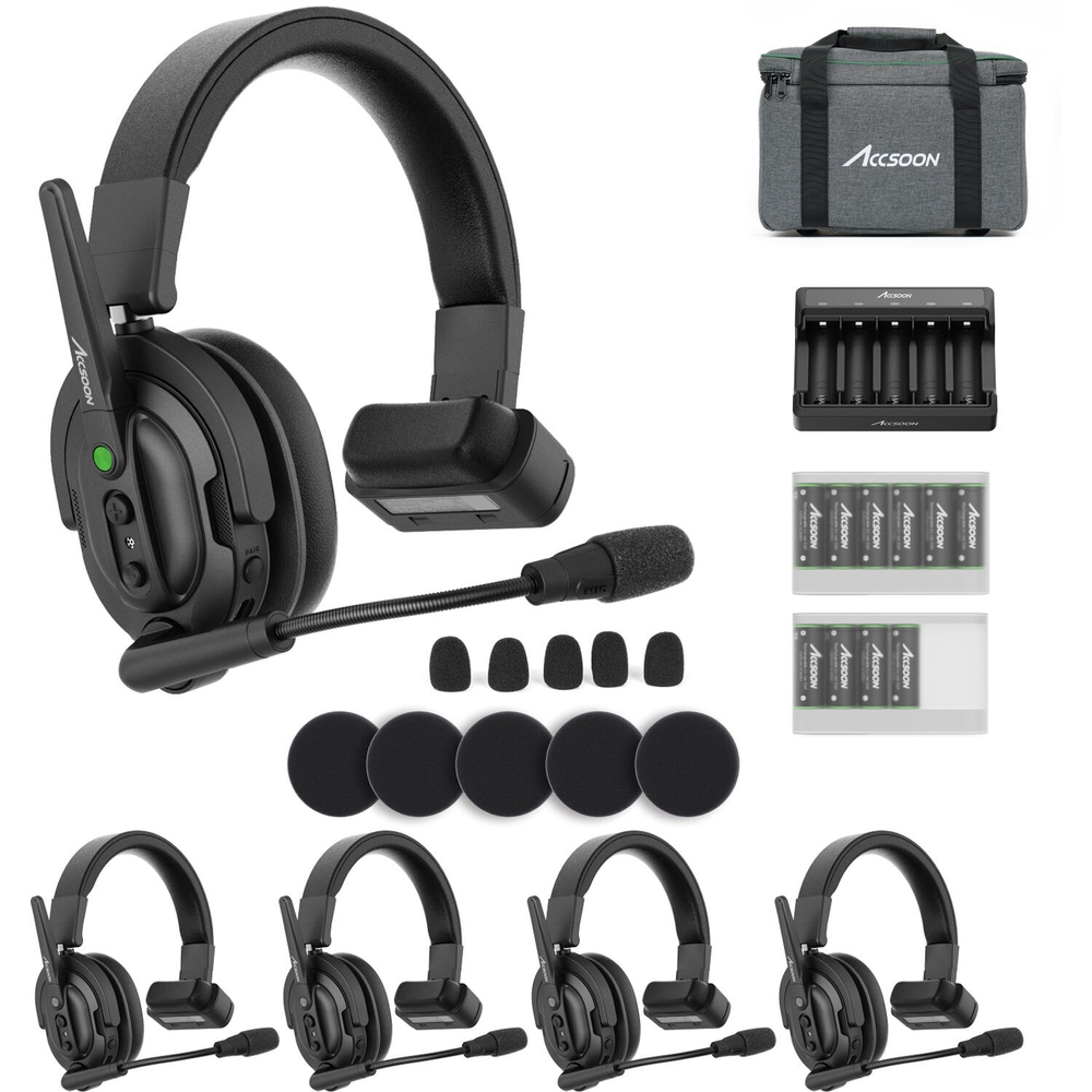 Беспроводной интерком Accsoon CoMo MIC02-1H4R, 5 гарнитур