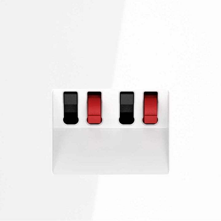 Розетка акустическая встраиваемая Voltum S70 4-местная, (белый глянцевый) VLS060301