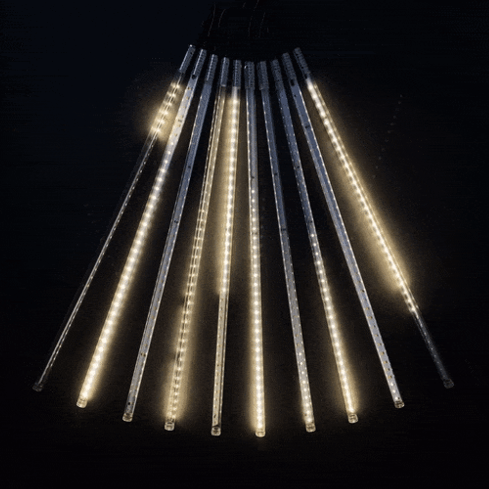 Гирлянда Тающие сосульки 10*0.5 м., 24V., 600 теплых белых LED ламп, коннектор, черный ПВХ, LTC (CCL600-10-1WW)