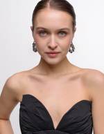 Серьги "Character" из черного агата Silver