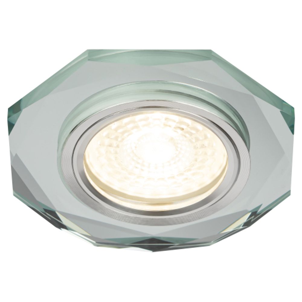 DK5 СH/SL Светильник ЭРА декор стекло многогранник MR16,12V/220V, 50W, GU5,3 зеркальный/хром