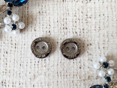 Пуговицы, d 1,3 см, 2 прокола, тёмный никель