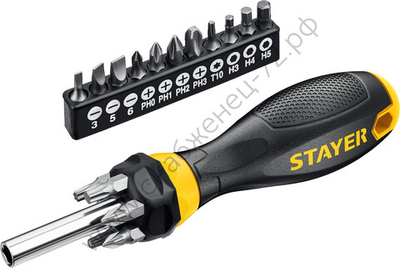 STAYER Hercules-B18 18 предм., Отвертка-битодержатель с насадками (2545-H5)