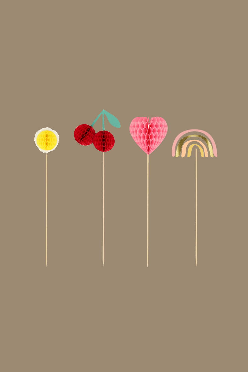 Топперы для торта Весёлое настроение (в наборе 4 шт)