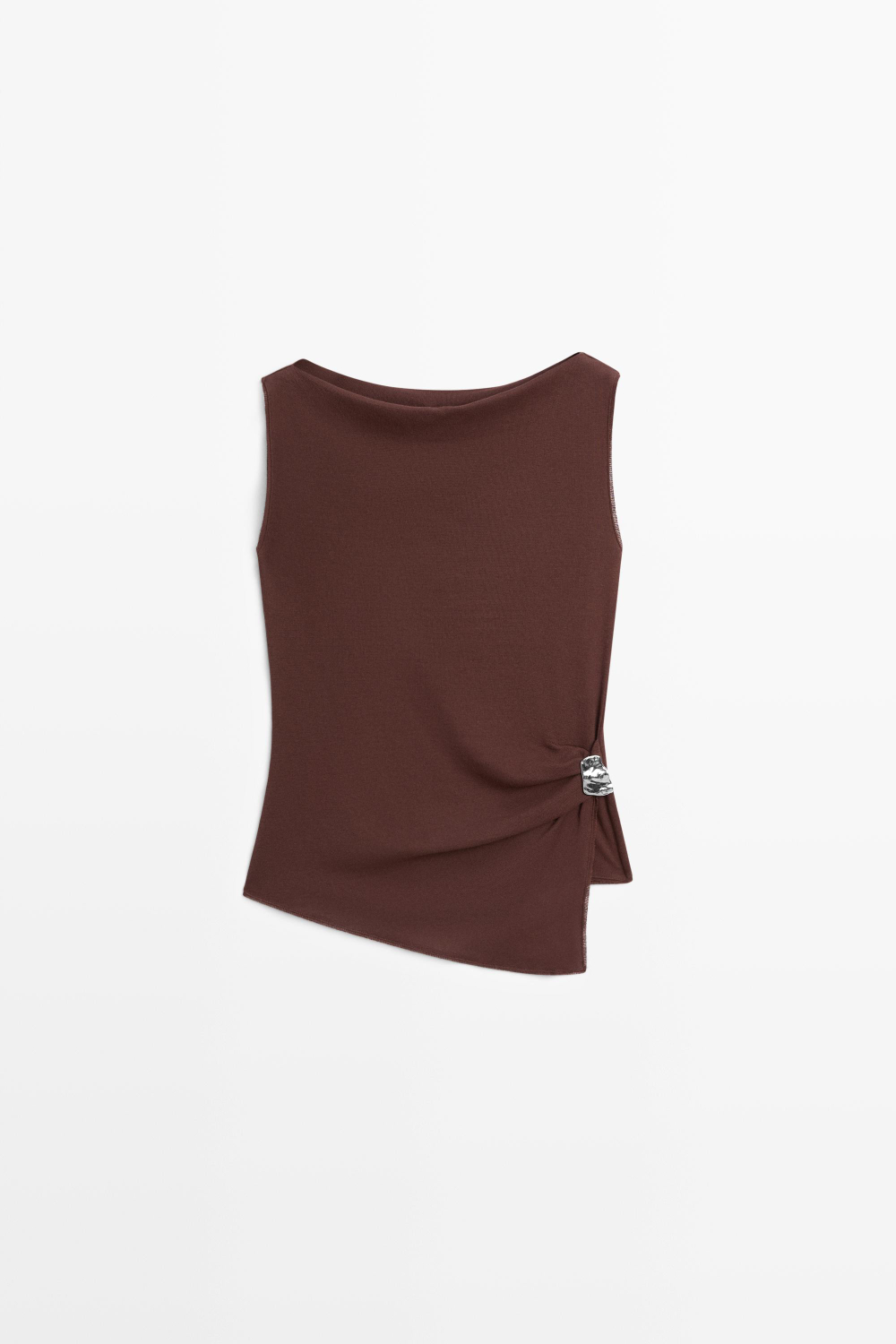 Massimo Dutti Топ из 100% хлопка, баклажанный