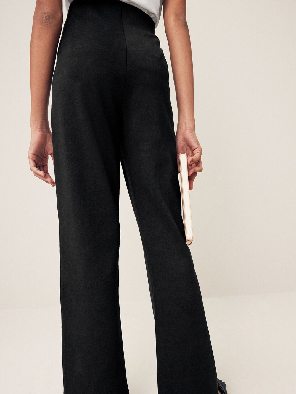 Брюки школьные с высокой талией для девочки Next Q76-862, Черный