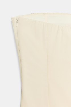 ZARA ПЛАТЬЕ МИДИ С ОБЪЕМНЫМИ ВОЛАНАМИ, ЦВЕТ СЛОНОВОЙ КОСТИ