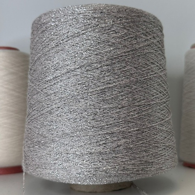 FORNITORE - Torcitura di Domaso; 80% вискоза, 20% люрекс; шнурок; 400м/100гр; col. 84J, цвет: бежевая нить, серебристый люрекс