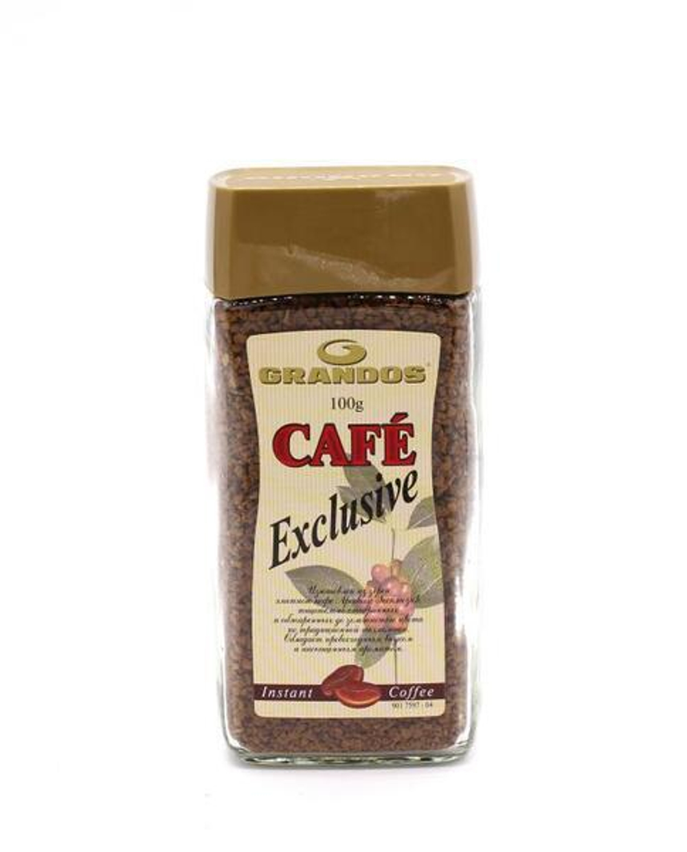 купить Кофе растворимый Grandos Exclusive, 100 г стеклянная банка (Грандос)