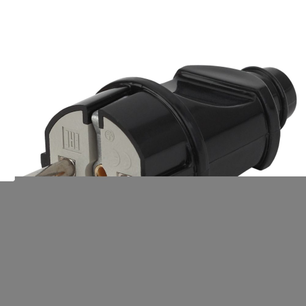 Вилка ЭРА Vx2-B с заземлением прямая 16A черная