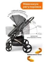 Коляска детская BubaGo арт.BG 136-G-2 MODEL Zoom color/цвет Dark Gray/Темно Серый