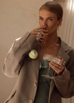 Кольцо «Мозаик» раф прямоугольный с зеленым турмалином и ромбом белый циркон