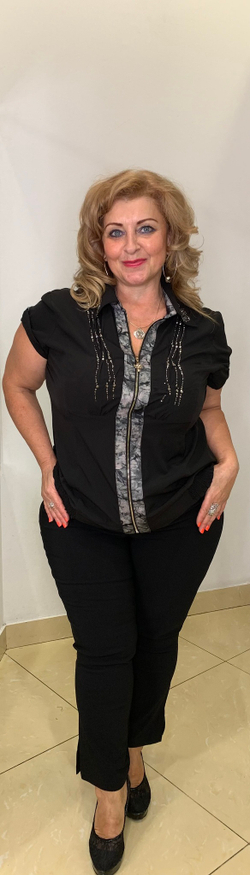 Тонкий черный французский блузон