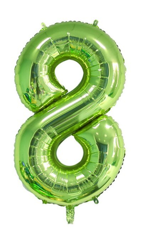 Шар цифра №8 Салатовый