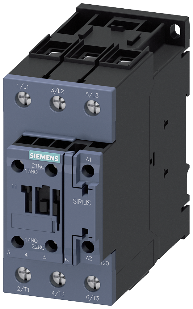 Siemens Контактор, 3-ПОЛ  30КВТ/АС3/400В, Блок-Контакты 1НО+1НЗ 3RT20371KB40