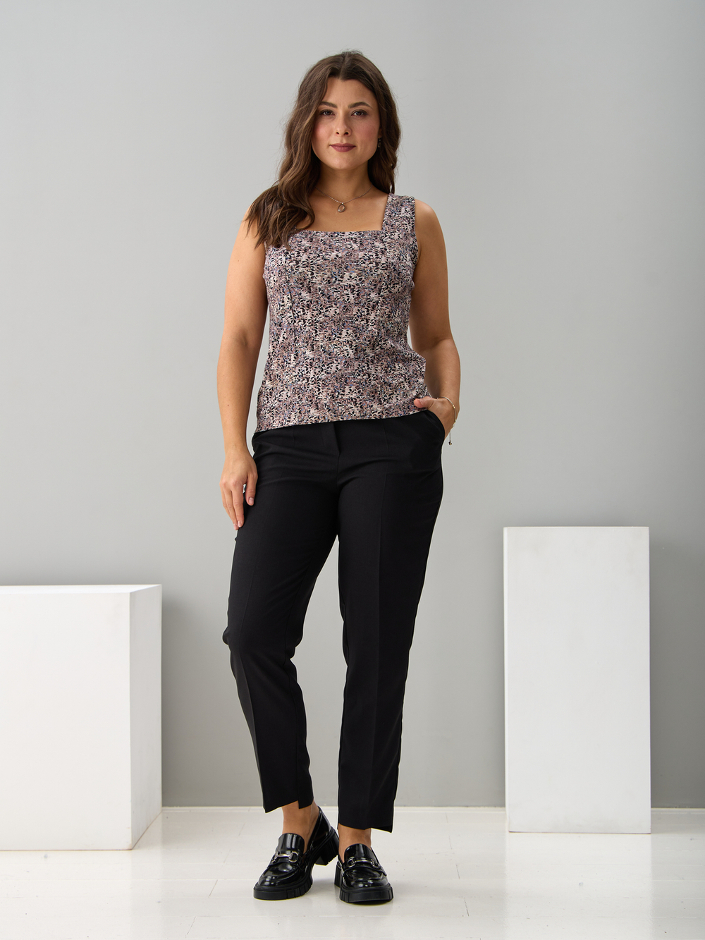 Майка М-040/бежевоголубые-листочки