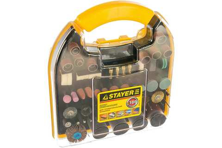 Набор мини насадок STAYER "MASTER" для гравировальных машин, 186 предметов, пластиковый кейс