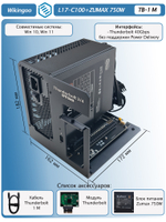Внешний корпус для видеокарты Wikingoo L17-C100 + ZUMAX 750W, EGPU. Thunderbolt 3/4.