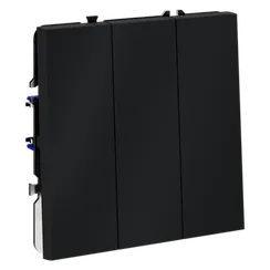 Выключатель встраиваемый VOLTUM S70 трехклавишный 10А, (графит) vls030107