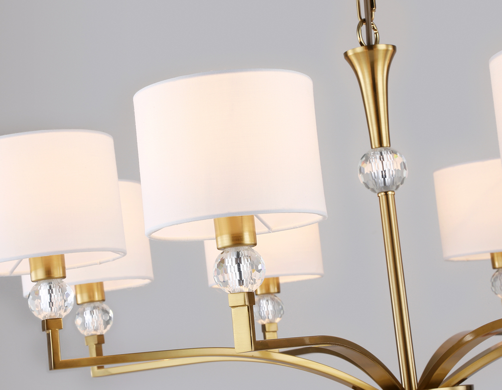 Светильник подвесной LH71133/8 BS/WH латунь/белый E14/8 max 40W D840*880