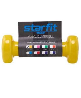 Гантель виниловая STARFIT DB-101 500 гр желтый