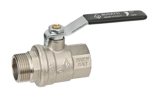 Кран шаровый Bugatti Oregon 306 1/2" НР/ВР полнопроходной ручка-плоский рычаг