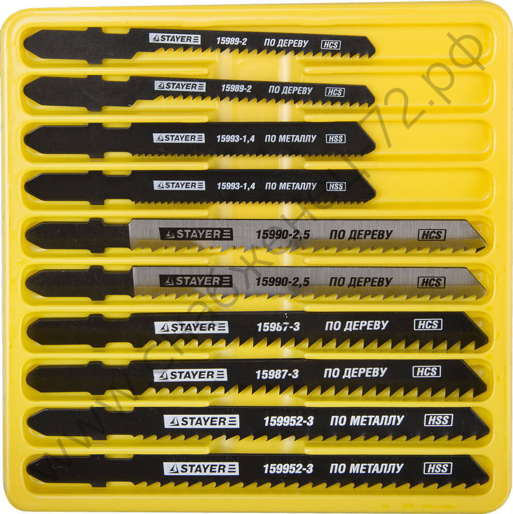 STAYER T-хвост., по дереву, мет. и пластику, 10шт., Полотна для лобзика МАСТЕР №3 (15981-H10-3)