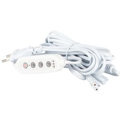 Разветвитель сетевой для линейных светильников ЭРА Разветвитель 4х IEC C7 3pin 2m+timer на 4 точки с таймером 4, 8, 12H | Аксессуары для фито светильников